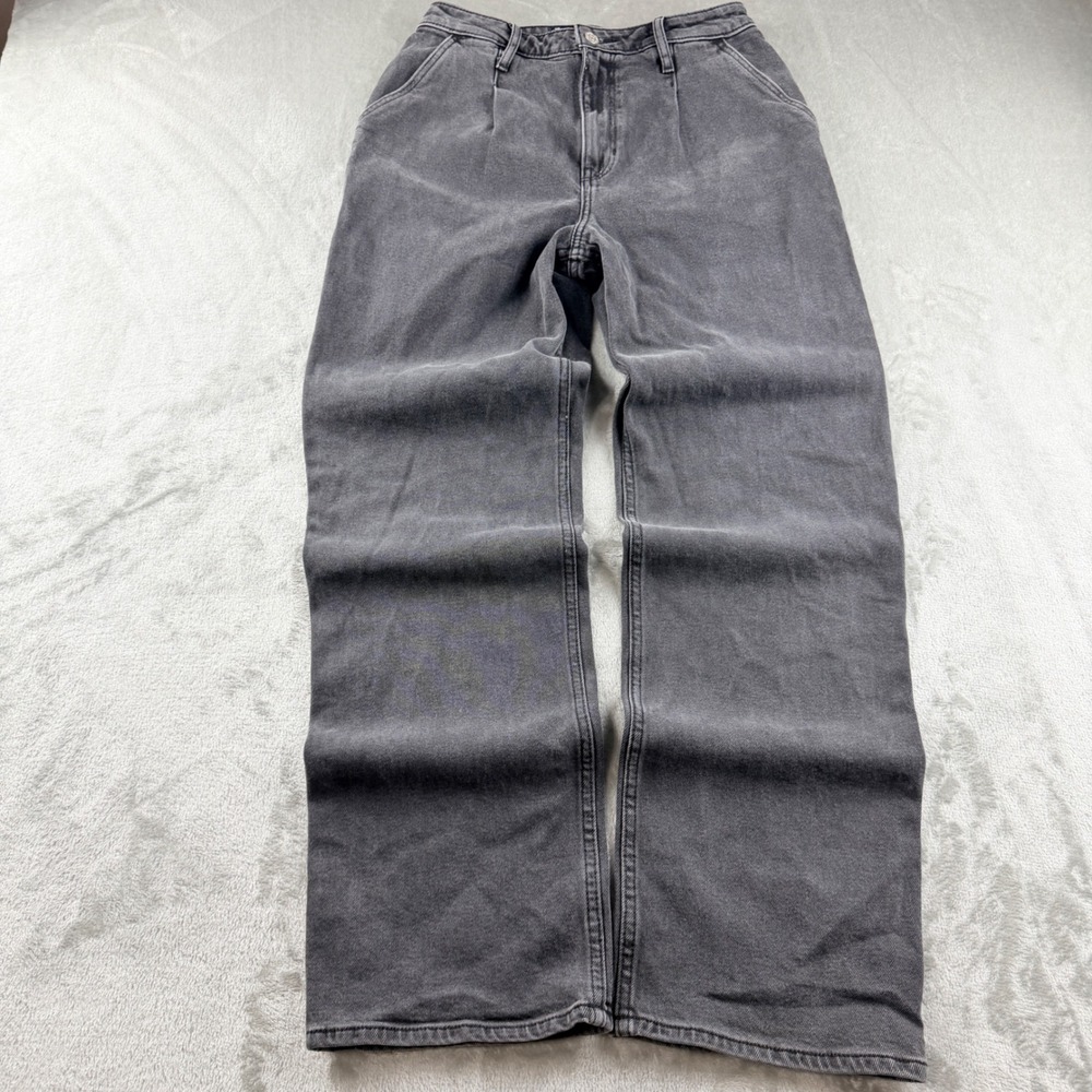 Hollister Ultra High-Rise Dad Jeans Washed Black Women's W26 L31 Vintage Stretch